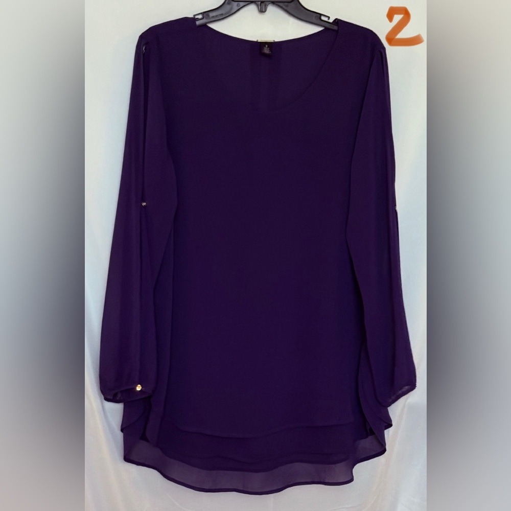 White House Black Market Rich Purple Blouse
